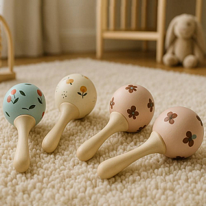 Погремушка-маракас LUKNO, персик